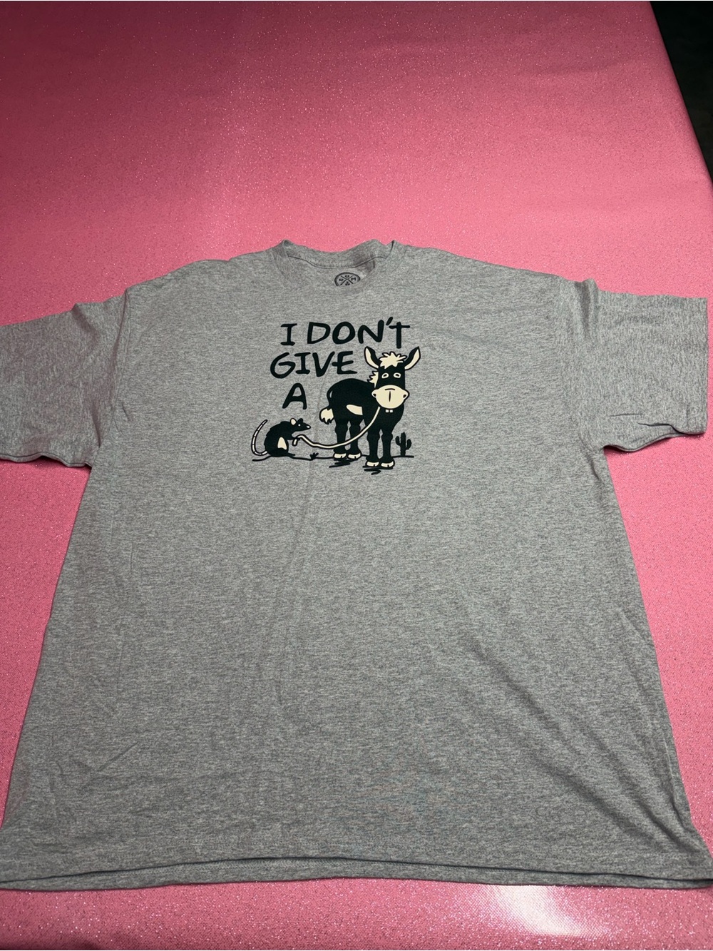 Dominique Gray Graphic Tee with Cow Illustration